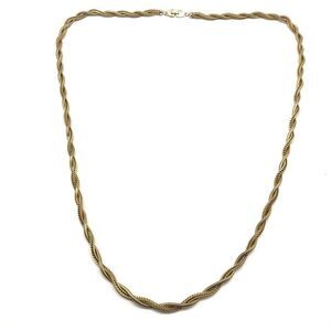 Christian Dior Signed Vintage Long Gold Tone Twisted Chain Necklace 32"
